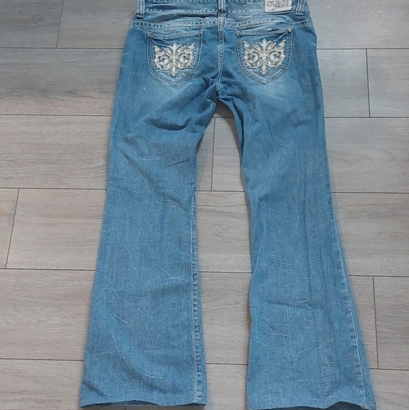 Guess Daredevil Flare Leg Blue Jeans Size 32 - Picture 11 of 11